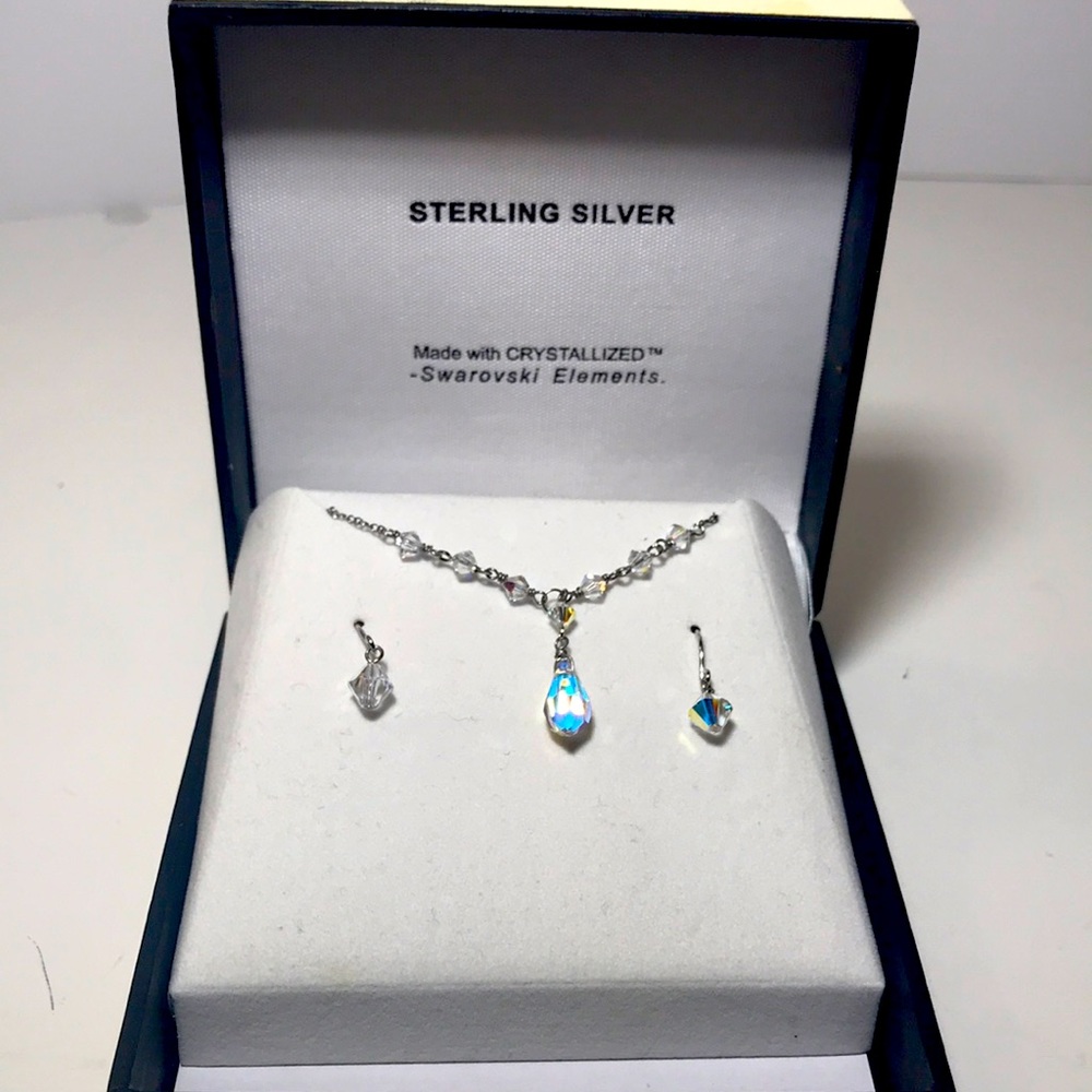 Sterling Silver crystallized Swarovski nwot set